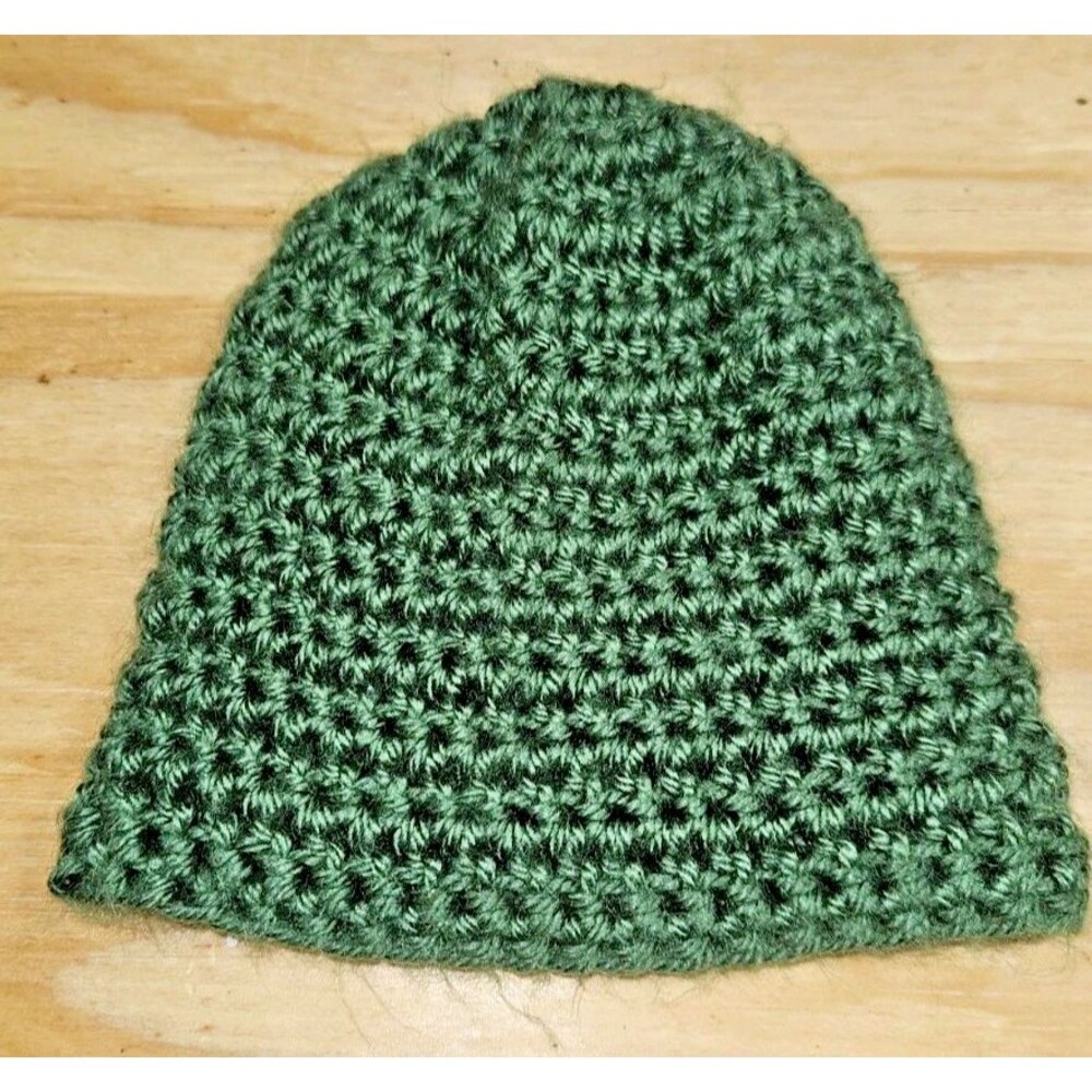Handmade Crochet Beanie Knit Toddler Winter Hat Boy Girl Unisex  Green